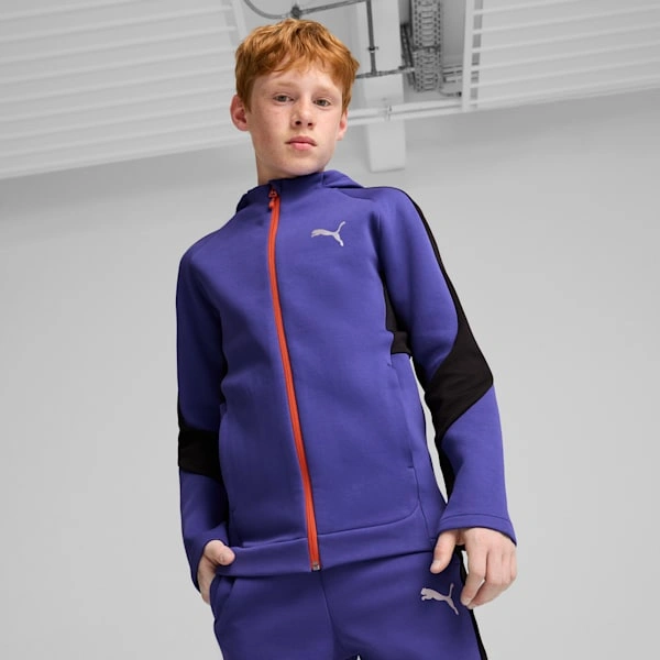 Kus og stilig PUMA hettegenser for store barn EVOSTRIIPE